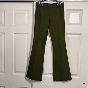 DEREK LAM 10 CROSBY Olive/Army Green Flare Trousers